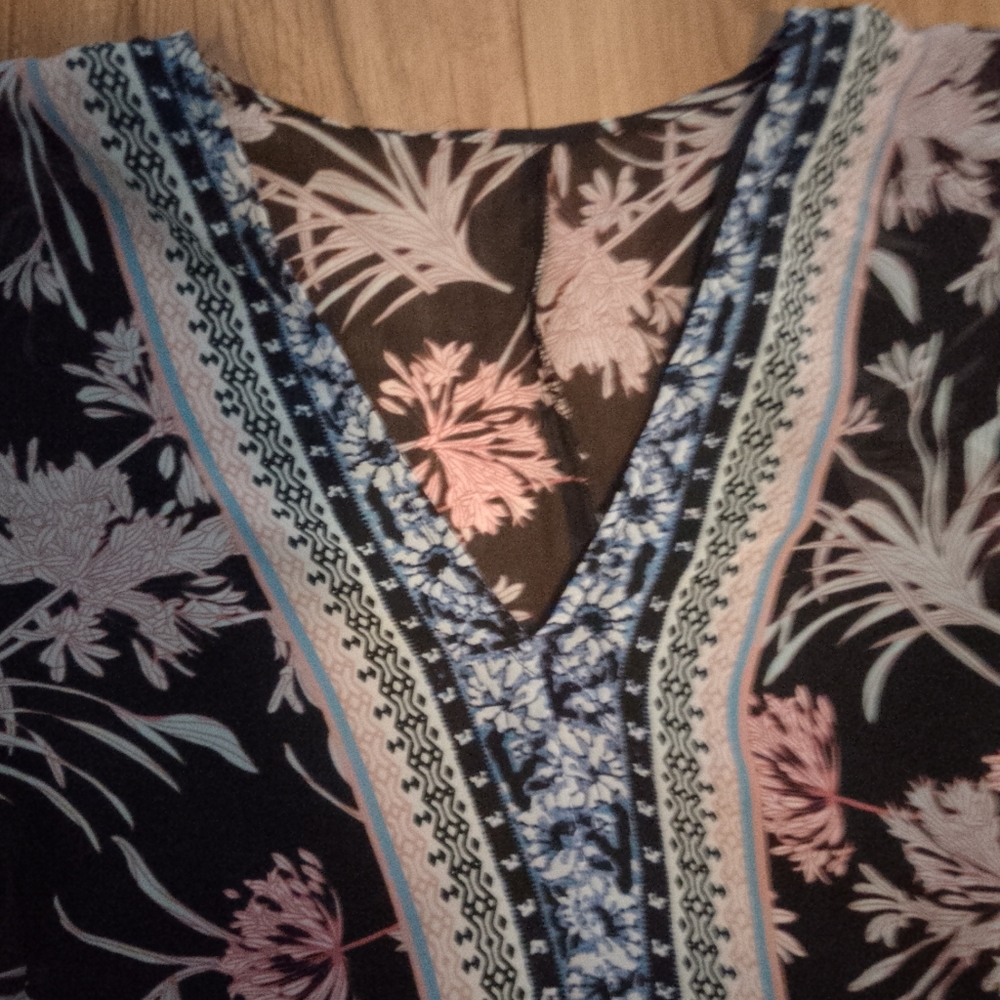 Express chiffon maxi dress with front slit. Sz S - Picture 5 of 5